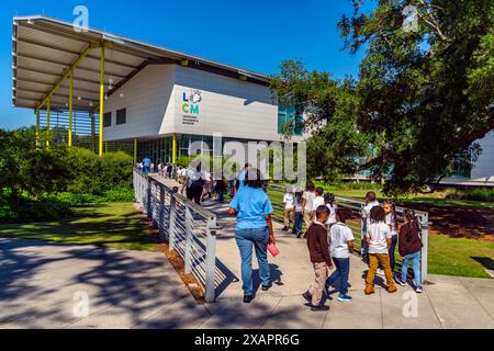 Schulkinder besuchen das Louisiana Children's Museum, New Orleans City Park, Louisiana, USA. Stockfoto