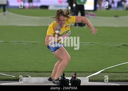 Olympiastadion, Rom, Italien. Juni 2024. Leichtathletik-Europameisterschaft 2024, Tag 1; Sara LENNMAN im Womens Shot Put Finale Credit: Action Plus Sports/Alamy Live News Stockfoto