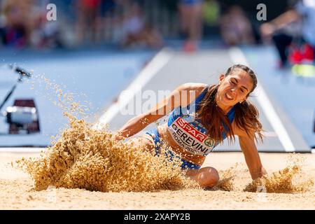 Rom, Italien. Juni 2024. ROM, ITALIEN - 8. JUNI: Sveva Gerevini aus Italien tritt am 2. Tag der Leichtathletik-Europameisterschaft Rom 2024 im Stadio Olimpico am 8. Juni 2024 in Rom an. (Foto: Joris Verwijst/BSR Agency) Credit: BSR Agency/Alamy Live News Stockfoto