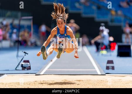 Rom, Italien. Juni 2024. ROM, ITALIEN - 8. JUNI: Sveva Gerevini aus Italien tritt am 2. Tag der Leichtathletik-Europameisterschaft Rom 2024 im Stadio Olimpico am 8. Juni 2024 in Rom an. (Foto: Joris Verwijst/BSR Agency) Credit: BSR Agency/Alamy Live News Stockfoto