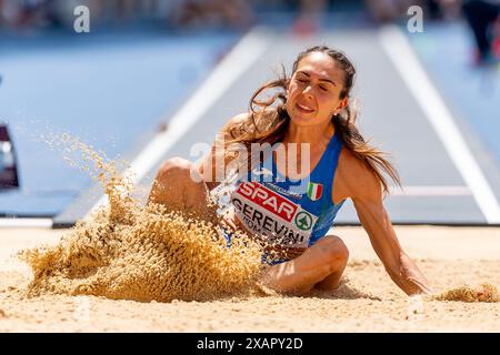 Rom, Italien. Juni 2024. ROM, ITALIEN - 8. JUNI: Sveva Gerevini aus Italien tritt am 2. Tag der Leichtathletik-Europameisterschaft Rom 2024 im Stadio Olimpico am 8. Juni 2024 in Rom an. (Foto: Joris Verwijst/BSR Agency) Credit: BSR Agency/Alamy Live News Stockfoto