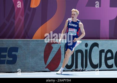 Rom, Italien. Juni 2024. Rom, Italien, 8. Juni 2024: Andreas Grimerud (Norwegen) während der 400-Meter-Veranstaltung während der Leichtathletik-Europameisterschaft 2024 im Stadio Olimpico in Rom, Italien. (Daniela Porcelli/SPP) Credit: SPP Sport Press Photo. /Alamy Live News Stockfoto