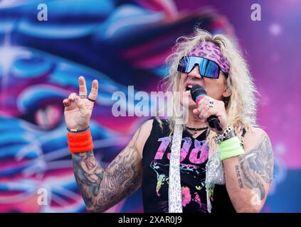 Norje, Schweden, 8. Juni 2024 STEEL PANTHER (US) tritt beim Sweden Rock Festival auf Credit: PEO Mšller/Alamy Live News Stockfoto