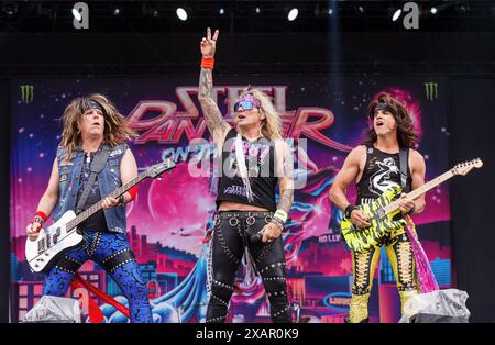 Norje, Schweden, 8. Juni 2024 STEEL PANTHER (US) tritt beim Sweden Rock Festival auf Credit: PEO Mšller/Alamy Live News Stockfoto