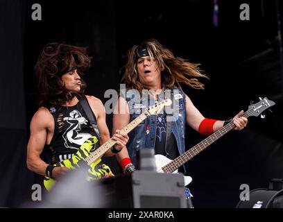 Norje, Schweden, 8. Juni 2024 STEEL PANTHER (US) tritt beim Sweden Rock Festival auf Credit: PEO Mšller/Alamy Live News Stockfoto