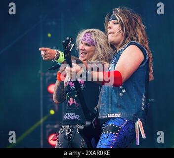 Norje, Schweden, 8. Juni 2024 STEEL PANTHER (US) tritt beim Sweden Rock Festival auf Credit: PEO Mšller/Alamy Live News Stockfoto