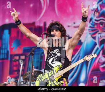 Norje, Schweden, 8. Juni 2024 STEEL PANTHER (US) tritt beim Sweden Rock Festival auf Credit: PEO Mšller/Alamy Live News Stockfoto