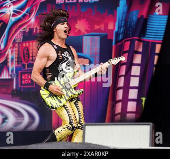 Norje, Schweden, 8. Juni 2024 STEEL PANTHER (US) tritt beim Sweden Rock Festival auf Credit: PEO Mšller/Alamy Live News Stockfoto