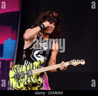 Norje, Schweden, 8. Juni 2024 STEEL PANTHER (US) tritt beim Sweden Rock Festival auf Credit: PEO Mšller/Alamy Live News Stockfoto