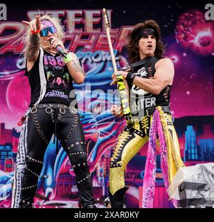 Norje, Schweden, 8. Juni 2024 STEEL PANTHER (US) tritt beim Sweden Rock Festival auf Credit: PEO Mšller/Alamy Live News Stockfoto
