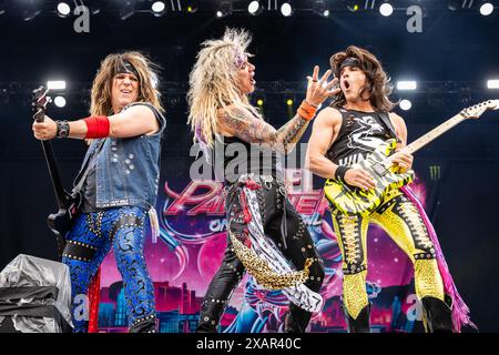 Steel Panther trat live beim Sweden Rock Festival 2024 auf Stockfoto