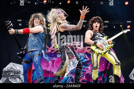 Steel Panther trat live beim Sweden Rock Festival 2024 auf Stockfoto