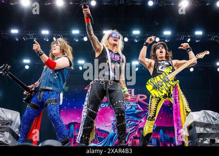 Steel Panther trat live beim Sweden Rock Festival 2024 auf Stockfoto