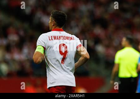 Warschau, Polen. Juni 2024. Robert Lewandowski aus Polen war während der internationalen Freundschaften zwischen Polen und der Ukraine bei PGE Narodowy zu sehen. Endstand; Polen 3:1 Ukraine. (Foto: Maciej Rogowski/SOPA Images/SIPA USA) Credit: SIPA USA/Alamy Live News Stockfoto