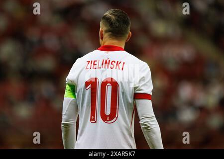 Warschau, Polen. Juni 2024. Piotr Zielinski aus Polen wurde während der internationalen Freundschaften zwischen Polen und der Ukraine bei PGE Narodowy im Einsatz. Endstand; Polen 3:1 Ukraine. (Foto: Maciej Rogowski/SOPA Images/SIPA USA) Credit: SIPA USA/Alamy Live News Stockfoto