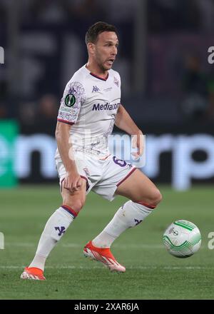 Athen, Griechenland, 29. Mai 2024. Arthur Melo von ACF Fiorentina während des Spiels der UEFA Europa Conference League in der AEK Arena, Athen. Der Bildnachweis sollte lauten: Jonathan Moscrop / Sportimage Stockfoto