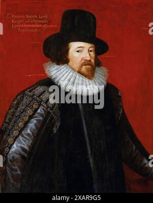 Francis Bacon. Porträt des englischen Philosophen und Staatsmannes Francis Bacon, 1. Viscount St Alban (1561–1626) von Paul van Somer I., Öl auf Platte, 1617 Stockfoto