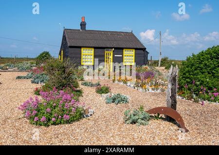 Prospect Cottage Dungeness, das ehemalige Zuhause des Künstlers und Filmregisseurs Derek Jarman, Dungeness, Kent, Großbritannien Stockfoto