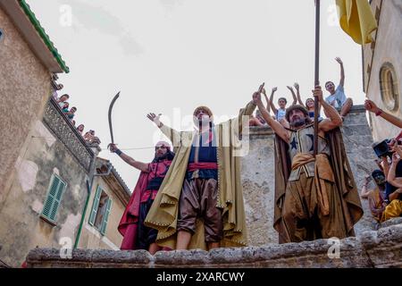 Dragut, Mauren und Christen, Festival von La Patrona, Pollenca, Mallorca, balearen, Spanien. Stockfoto