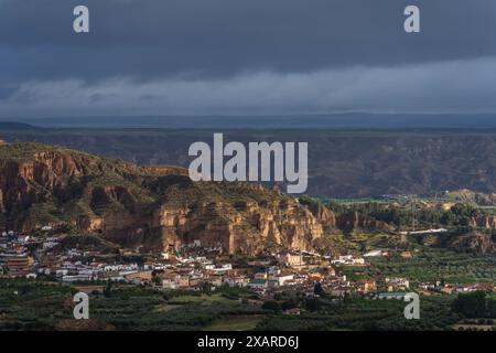 Cárcavas de Marchal, Granada Geopark, UNESCO World Geopark, Betic Mountain Range, Andalusien, Spanien. Stockfoto