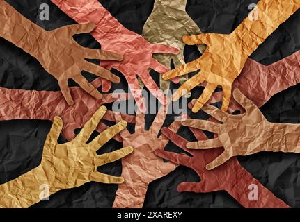 Inklusion Equity und kulturelle Einheit als Feier der Welttagskultur und Rekrutierung des Mitgliedschaftskonzepts als vielfältige Handwerksgemeinschaft Stockfoto
