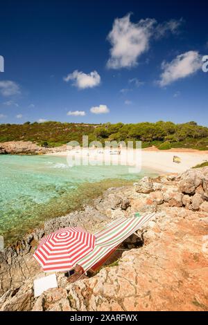 Cala Varques, eine unberührte Bucht in der Gemeinde Manacor, Mallorca, Spanien. Stockfoto