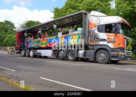 Karnevalsparade in Long Eaton, Derbyshire, Großbritannien 2024 Stockfoto