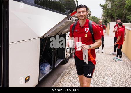 LAGOS, PORTUGAL - 08. JUNI 2024: Walisischer Kieffer Moore reist am 9. Juni vor dem bevorstehenden internationalen Freundschaftsspiel gegen die Slowakei im Stadion von Anton Malatinský, Slowakei, in die Slowakei. (Bild von John Smith/FAW) Stockfoto