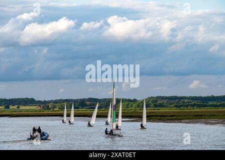 Felixstowe Fähre Segelclub auf dem Fluss Deben Stockfoto