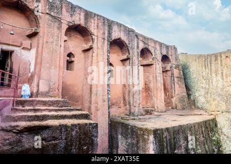 Monolithische Ortodoxkirche von Bete Gabriel-Rufael, Lalibela, Region Amhara, Äthiopien. Stockfoto