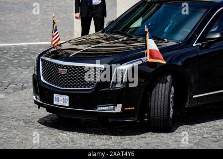 Antonin Burat/Le Pictorium - Staatsbesuch von US-Präsident Joe Biden in Frankreich. Juni 2024. Frankreich/Paris - Begrüßungszeremonie für US-Präsident Joe Biden am Fuße des Triumphbogens während seines Staatsbesuchs in Frankreich am 8. Juni 2024 in Paris. Quelle: LE PICTORIUM/Alamy Live News Stockfoto