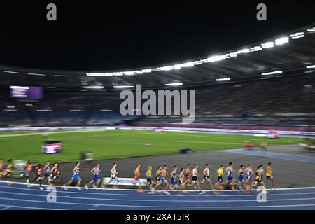 Rom, Italien. Juni 2024. Das 5000-m-Rennen der Männer bei der Leichtathletik-Europameisterschaft in Rom, Italien, am Samstag, den 08. Juni 2024. Die Leichtathletik-Europameisterschaften finden vom 7. Bis 12. Juni statt. BELGA FOTO JASPER JACOBS Credit: Belga News Agency/Alamy Live News Stockfoto