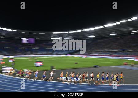 Rom, Italien. Juni 2024. Das 5000-m-Rennen der Männer bei der Leichtathletik-Europameisterschaft in Rom, Italien, am Samstag, den 08. Juni 2024. Die Leichtathletik-Europameisterschaften finden vom 7. Bis 12. Juni statt. BELGA FOTO JASPER JACOBS Credit: Belga News Agency/Alamy Live News Stockfoto