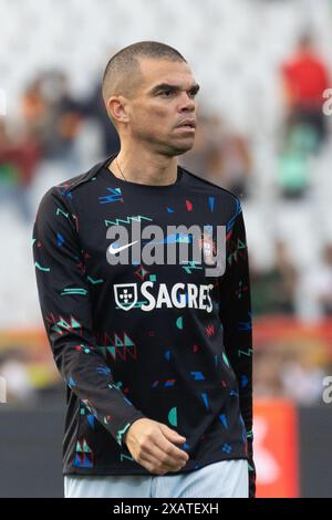 Juni 2024. Lissabon, Portugal. Portugals und Porto-Verteidiger Pepe (3) in Aktion während des internationalen Freundschaftsspiels Portugal gegen Kroatien Credit: Alexandre de Sousa/Alamy Live News Stockfoto