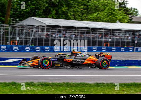 Lando Norris (GBR) - McLaren Formel-1-Team - McLaren MCL38 - Mercedes während des Formel-1-AWS-Grand Prix du Canada 2024, Montreal, Quebec, Kanada, vom 6. Bis 9. Juni - Runde 9 von 24 von 2024 F1-Weltmeisterschaft Stockfoto