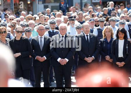 07.06.2024 Mannheim Gedenken nach tödlicher Messerattacke mit Schweigeminute BP Frank-Walter Steinmeier Abgeordneter Winfried Kretschman ob Christian Specht Stockfoto