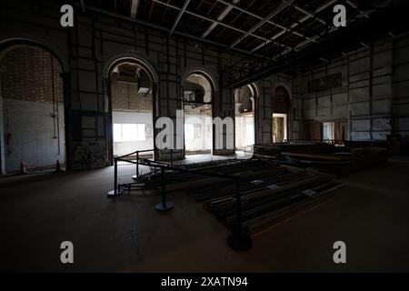 Stillgelegtes BBC-Studio im Alexandra Palace in Nord-London Stockfoto