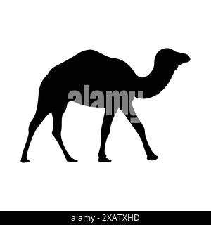 Kamel-Schattenvektor-Symbol. Camel eid ul adha Symbol Vektorschatten Stock Vektor