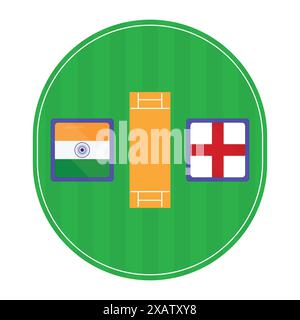 Indien gegen England Cricket Match Vector. Cricket-Match-Vektor im Stadion Stock Vektor