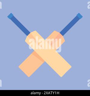 Cricket Fledermaus-Symbol-Vektor-Illustration. Cricket-Sportschläger-Symbol. Cricket Fledermaus Kreuzvektor Stock Vektor