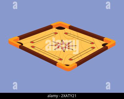 Hölzerne Carrom Brettspiel Vektor Illustration Carrom Spiel Icon Indisches Carrom Brettspiel Stock Vektor