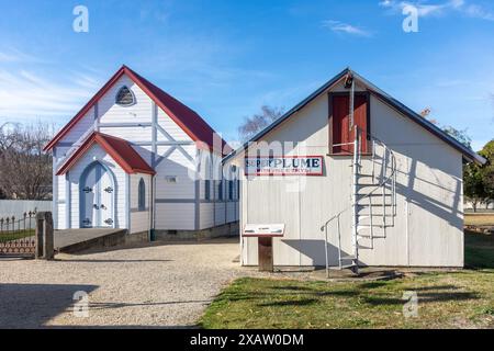 Waiau Presbyterian Church, Cob Cottage Museum, Cheviot Street, Waiau, Hurunui District, North Canterbury, Canterbury, Südinsel, Neuseeland Stockfoto