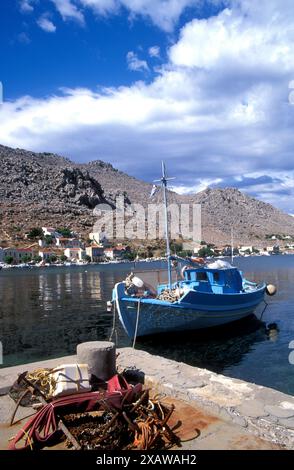 Pedi, Fischerdorf auf der griechischen Insel Symi Stockfoto