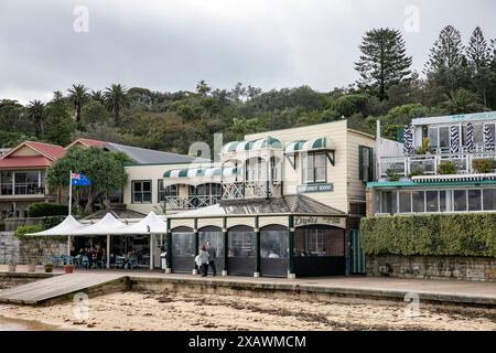 Watsons Bay Sydney, Doyles on the Beach Fisch- und Meeresfrüchterestaurant mit Hafenblick, Sydney, NSW, Australien Stockfoto
