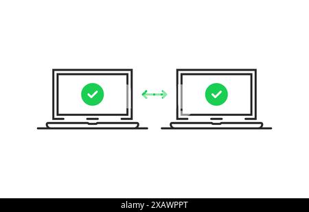Lineare einfache Dateiübertragung oder Datensicherung Stock Vektor