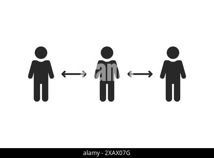 Soziale Distanz zwischen den Menschen aus Sicherheitsgründen Stock Vektor