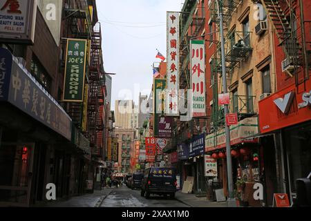 Blick auf die New york chinatown Street, bayard Street, in der Nähe von Manhattan, CANAL STREET, Stockfoto