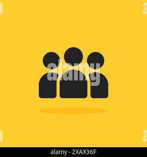 Schwarze Community-Team-Ikone wie Gruppe Stock Vektor
