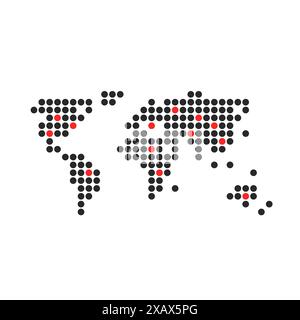 Globales Problem mit Weltkarte aus Punkten Stock Vektor