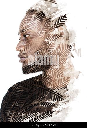 Ein grafisches Bildporträt eines afroamerikaners Stockfoto